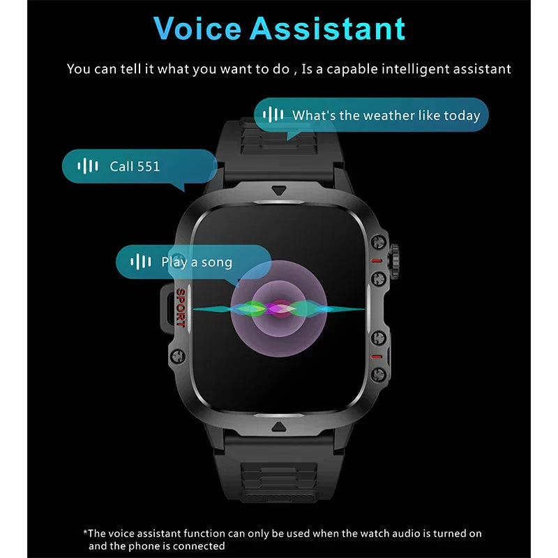 Rugged Military GPS Smart Watch - AMOLED 1.96" HD Display-1